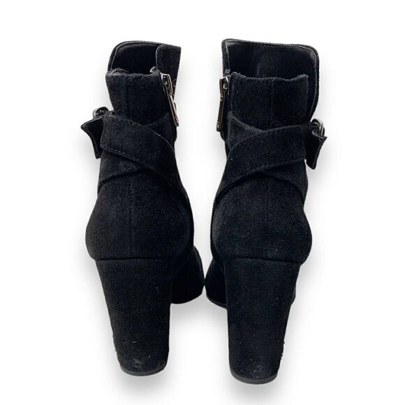 Sam Edelman Rita, Black Suede Booties, Block Heeled Buckle Boots, Women’s Size 7 - Picture 3 of 10